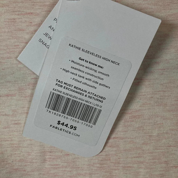Fabletics Kathie Tunic Tank, Size Large, Pale-Pink, Sleeveless, New with Tags - Picture 4 of 10